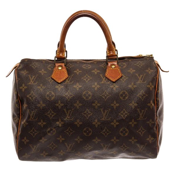 Louis Vuitton Brown Monogram Leather Speedy 30 Satchel Bag