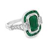 Image 2 : 5.00 ctw Emerald and 1.06 ctw Diamond Ring - 14KT White Gold