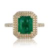 Image 1 : 4.05 ctw Emerald and 0.40 ctw Diamond 14K Yellow Gold Ring