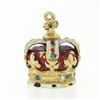 Image 2 : Vintage British 9K Gold Imperial State Crown w/ Multicolor Enamel Charm Pendant