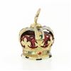 Image 3 : Vintage British 9K Gold Imperial State Crown w/ Multicolor Enamel Charm Pendant