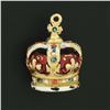 Image 7 : Vintage British 9K Gold Imperial State Crown w/ Multicolor Enamel Charm Pendant