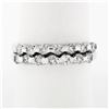 Pair of 14k White Gold 1.00 ctw Bar Set Round Brilliant Diamond Band Guard Rings