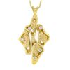 Image 2 : 14k Yellow Gold 0.25 ctw Diamond Freeform Nugget Pendant w/ 18" Box Chain Neckla