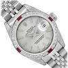 Image 1 : Rolex Ladies Quickset Stainless Steel Silver Index Diamond And Ruby Date Watch W