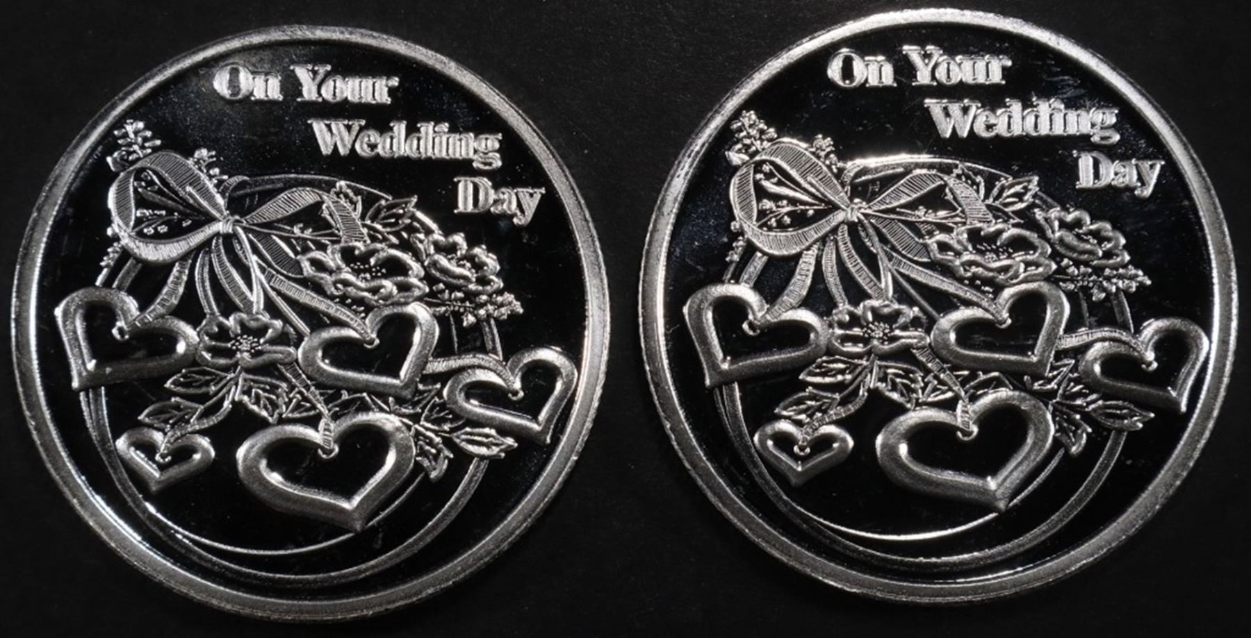 Wedding Silver Rounds (2) 1 OZ .999 SILV 2024 ON YOUR WEDDING DAY ROUNDS