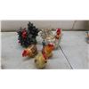 Image 4 : Chickens, Roosters, Dogs, Ceramic Knick Knacks - Tallest 9.5" 