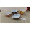 Image 1 : Pyrex, 3 Casserole Dishes + 2 Mixing Bowls