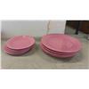 Image 2 : Pink Fiesta 22 pc ; Plates, Bowls, Cups + Saucers, Bread + Butter Plates, Serving