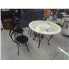 Image 1 : Wrought Iron Base Table 31" t x 42" w+ 4 Swivel Chairs 