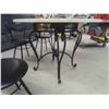 Image 3 : Wrought Iron Base Table 31" t x 42" w+ 4 Swivel Chairs 