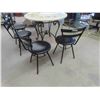 Image 5 : Wrought Iron Base Table 31" t x 42" w+ 4 Swivel Chairs 