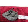 Image 1 : Vintage Inuit Soapstone Carving of Family of Loons on Soapstone Base 3" x 5.5" x 6" 