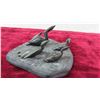 Image 2 : Vintage Inuit Soapstone Carving of Family of Loons on Soapstone Base 3" x 5.5" x 6" 