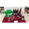 Image 1 : Beer Bottles + Glasses Lot ; 5 Shea's 1940s War Bond Bottles, Moosehead, Red Cap, 