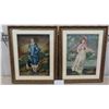 Image 1 : Blue Boy + PinkLady Needle Point Professionally Framed 19.25" x 24" 