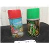 Image 8 : 4 Thermos ; 1965 The Munster Thermos, 1957 Buccaneer- Aladdin, 1956 Robin Hood