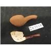 Image 1 : Meerschaum Pipe with Detailed Pixie Carving & Pipe Case