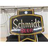 Image 2 : Schmidt Light Up Beer Sign - Working 20" X 20" , Back + Front Loose but Fixable