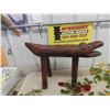 Image 2 : Stained Glass Décor + Wood Carved Crocodile Stool