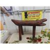 Image 2 : Stained Glass Décor + Wood Carved Crocodile Stool