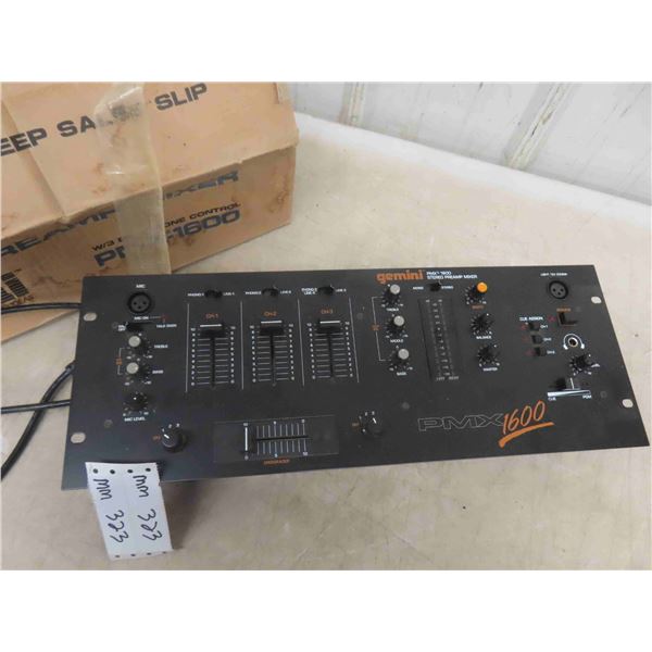 Gemini PMX 1600 Stereo Pre Amp Mixer - believed to be New Old