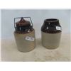 Image 1 : 2 Pickle Stoneware Crocks - only 1 with Lid