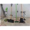 Image 1 : 6 Hand Yard Tools ; Electric Weed Eater, Rake, Broom, Air Compressor, Shovels