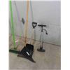 Image 2 : 6 Hand Yard Tools ; Electric Weed Eater, Rake, Broom, Air Compressor, Shovels