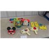 Image 1 : Fisher Price Vintage Telephone, Polychime Ball, Pull-a-Tune, Movie Viewer, Mickey 