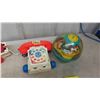 Image 2 : Fisher Price Vintage Telephone, Polychime Ball, Pull-a-Tune, Movie Viewer, Mickey 