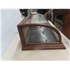 Image 2 : Oak Counter Top Display Case - Vintage with Curved Glass 8.5" x 14" x 22" 