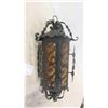 Image 3 : Wrought Iron Hanging Lamp 18" Long 8" Diameter