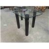 Image 8 : 2 pc Matching Glass Top Tables ; Coffee Table 15" x 27" x 41" & End Table 