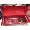 Image 2 : Tool Box with Screwdrivers, 3/8" + 1/2" Ratchets, Pliers, Wire Cutters, Trowel,