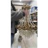 Image 2 : Vintage Chandelier Brass with Glass Beads 19" wide by 27" tall 