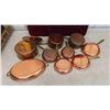 Image 2 : Copper Pots + Pans - 9pcs 