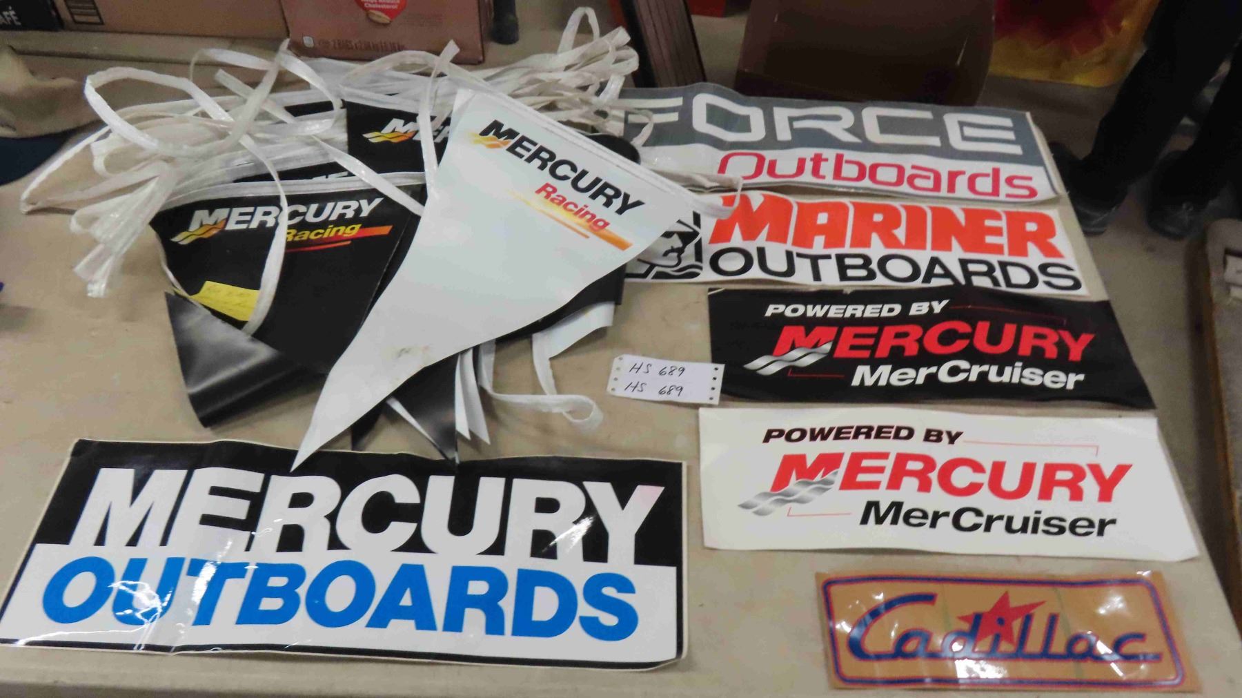 Rare 70-80s Mercury Racing Dealer Flag String, 2 Flags Approx 40' Long ...