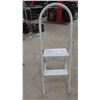 Image 2 : 2 Step Fold Up Stool, Metal Platform Stool 8" x 15" x 19" 