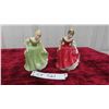 Image 1 : 2 Royal Doulton Figurines 1966 ; Fair Maiden 5.5" + 5.25" 