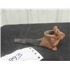 Image 2 : 2 Old 1 Piece Clay Pipes 5.5" + 4.25" - 1 has Rat Face Bowl, other is Snake - Neat Items