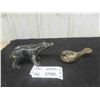 Image 1 : 2 Inuit Soapstone ; Polar Bear & Bird - 7"  + 5" 