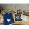 Image 1 : Vintage Winnipeg Blue Bombers CFL Football Lot ; Hard + Soft Cover Books, Vinyl Bag,