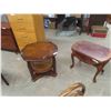Image 1 : 2 End Tables ; 22" x 26" wide & 22" x 26" with Drop Leaf Extended