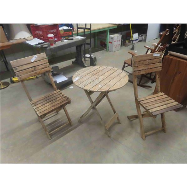 thumbnail image 2 of Vifah Wood Folding Bistro Set - 3-Piece Eucalyptus Table & Chairs For Outdoor 2 of 11