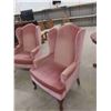 Image 2 : 2 Pink Wing Back Chairs