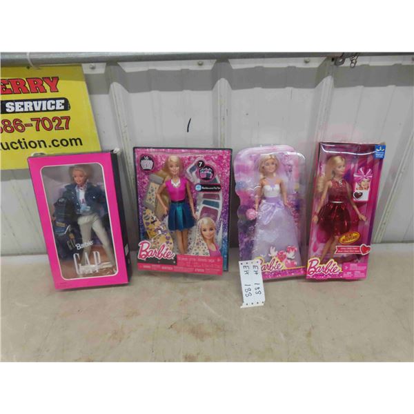 4 Barbie Dolls in Package 