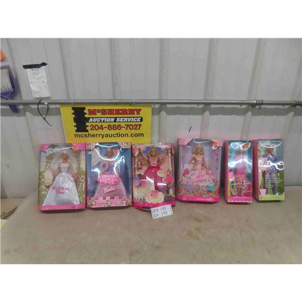 6 Barbie Dolls - All in Package 