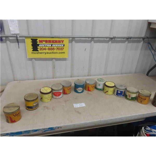 13 Tobacco Tins ; Vogue, Matinee, Craven , Export, Cameo, Bond Street , Chateau