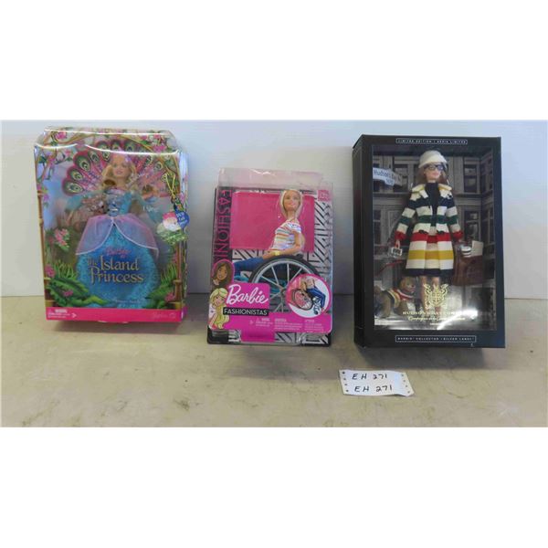 3 Barbies ; The Island Princess, Hudson's Bay & Fashionista - All in Original Package